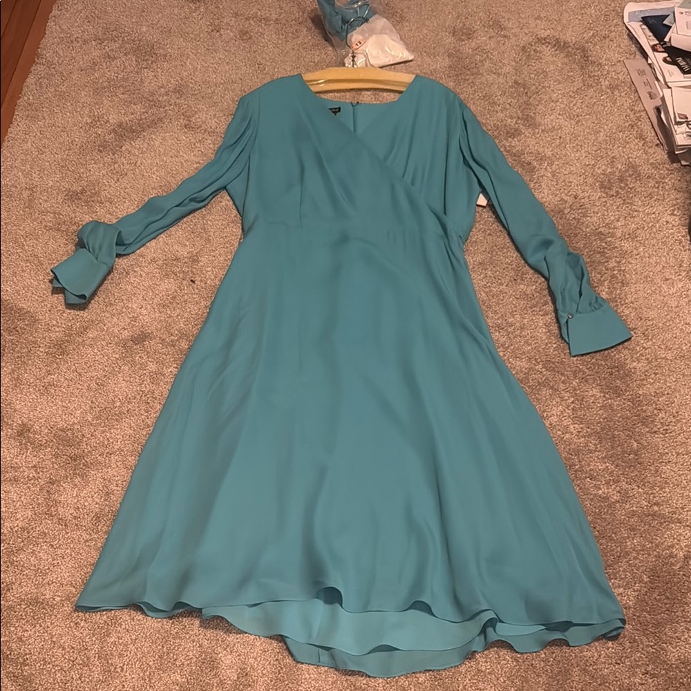 Elegant Teal Wrap Dress